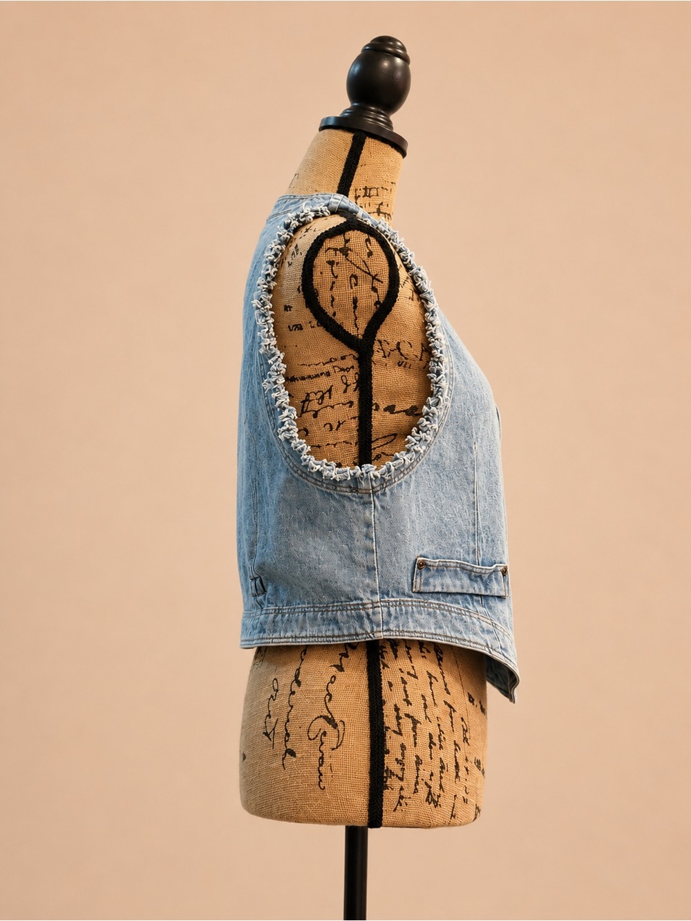 Cowgirls Smoke Too Denim Vest - Light Blue - Picture 6 of 6